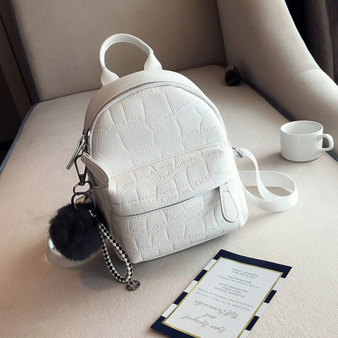 Mini Backpacks Women PU Leather Cute Small Backpack Female White Back Pack Black Backpacks for Teen Girls Fashion Bagpack Woman