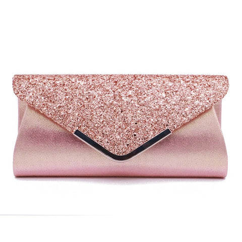 NoEnName 2019 Women's Glitter Shimmer Envelope Ladies Sequins Evening Party Prom Smart Jane Clutch Bag  Handbag