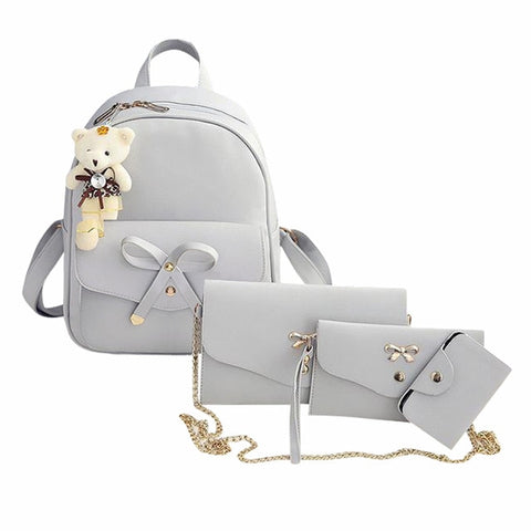 bag mochila Four Sets Backpack Card Pocket  Four Pieces Tote Crossbody Bag  Morrales Para Mujer сумка mochila feminina #GEX