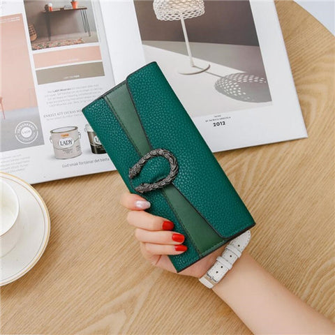 Fashion Buckle Wallet Women's Purse Wallet Card Holder Female Clutch Long Purse Multi-card Luxury Designer Lady Coin Purses