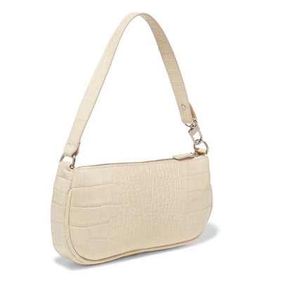 Jollque Small Shoulder Bags for Women Crocodile Leather Baguette Bag Designer Brand Black Womens Handbags Purse Clutch