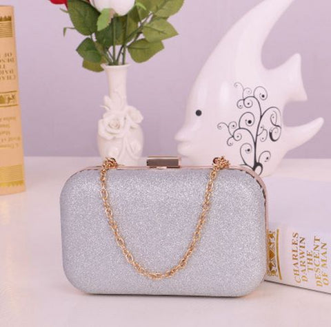 Large Size Women Handbag Evening Bags For Party New Women Chain Shoulder Bag Ladies Fashion Gold Clutch Box Bag  Women Messenger
