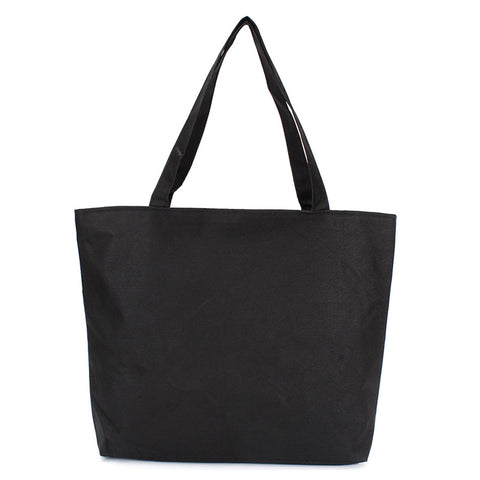 Fashion Blank Women's Casual Tote High Quality Canvas Shoulder Bag Plain White Black Handbag Shopping Bag Can Be Customized