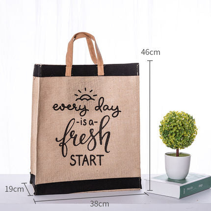 Women Linen Luxury Tote Large Capacity Female Casual Shoulder Bag Lady Daily Handbag Fresh Beach Shopping Bag